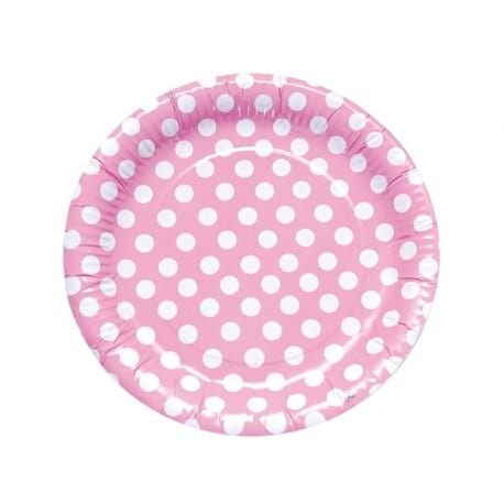 8 PLATO LUNARES ROSA 23 CM